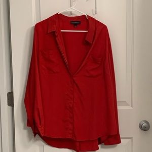 Lane Bryant red button up blouse 18/20